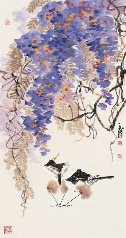 韩天衡 花鸟 立轴